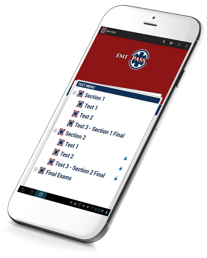 emt pass test menu